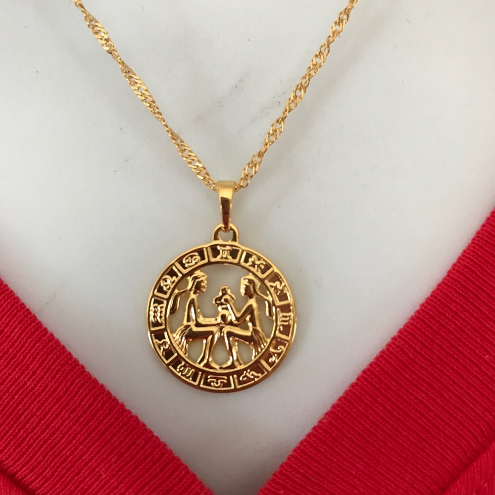 Brand new Gemini Zodiac Sign 18K GF Necklace